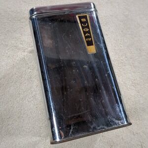 Vintage Lincoln BeautyWare Chrome metal Canister Lid Sugar 1950s MCM
